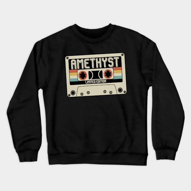 Amethyst - Limited Edition - Vintage Style Crewneck Sweatshirt by Debbie Art